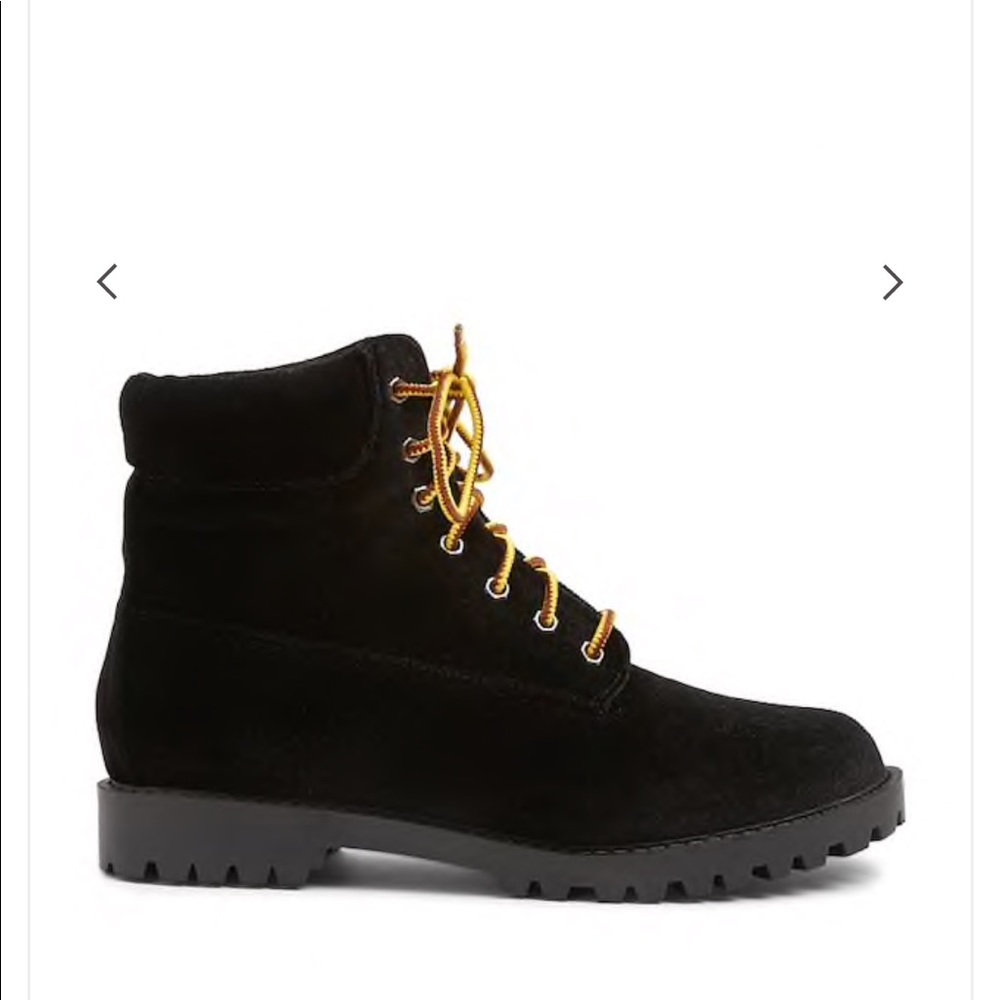 Velvet lace-up boots